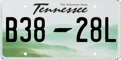 TN license plate B3828L