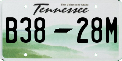 TN license plate B3828M