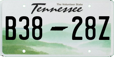 TN license plate B3828Z