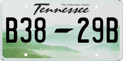 TN license plate B3829B
