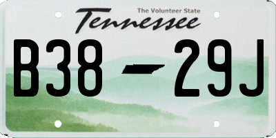 TN license plate B3829J