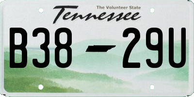 TN license plate B3829U