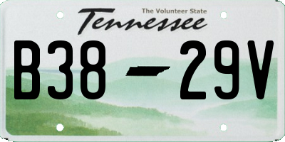 TN license plate B3829V