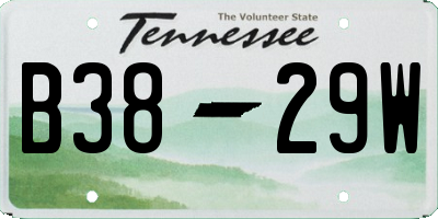 TN license plate B3829W