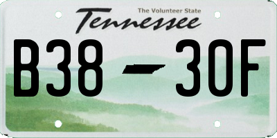 TN license plate B3830F