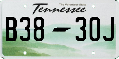 TN license plate B3830J