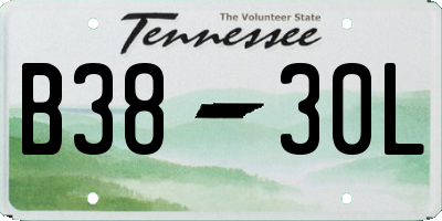 TN license plate B3830L