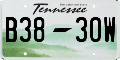TN license plate B3830W