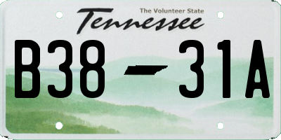 TN license plate B3831A