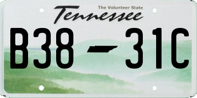 TN license plate B3831C