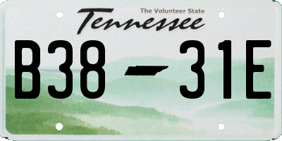 TN license plate B3831E