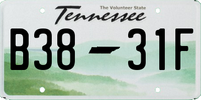 TN license plate B3831F