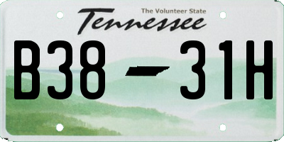 TN license plate B3831H