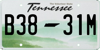 TN license plate B3831M