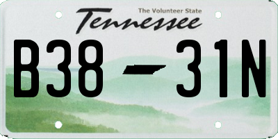 TN license plate B3831N