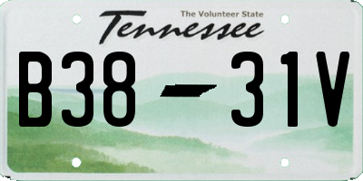 TN license plate B3831V