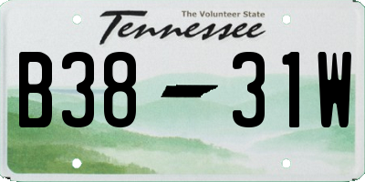 TN license plate B3831W