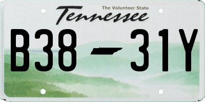 TN license plate B3831Y