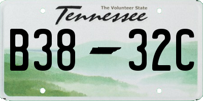 TN license plate B3832C