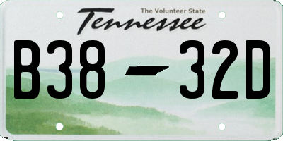 TN license plate B3832D