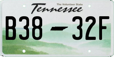 TN license plate B3832F