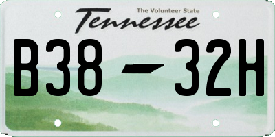 TN license plate B3832H