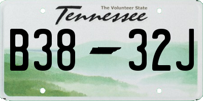 TN license plate B3832J