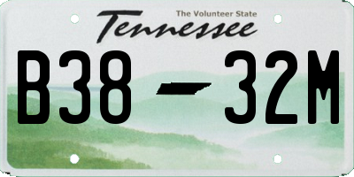 TN license plate B3832M