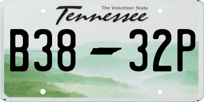 TN license plate B3832P