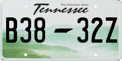 TN license plate B3832Z