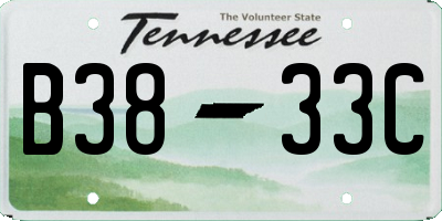 TN license plate B3833C