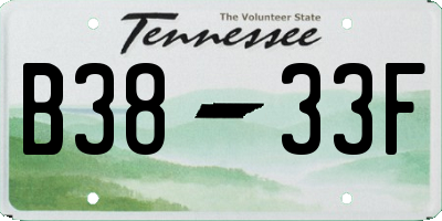 TN license plate B3833F