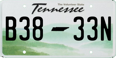 TN license plate B3833N