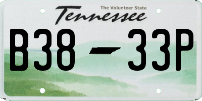TN license plate B3833P