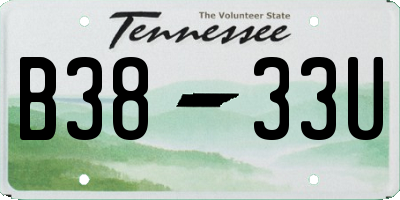 TN license plate B3833U
