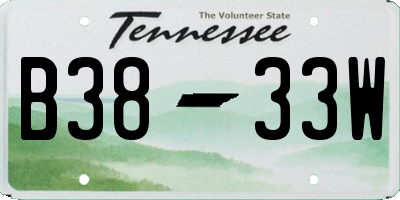 TN license plate B3833W