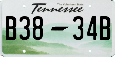 TN license plate B3834B