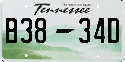 TN license plate B3834D