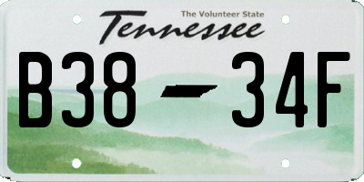 TN license plate B3834F