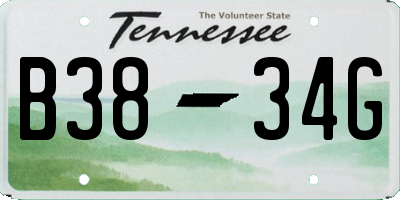 TN license plate B3834G