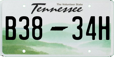TN license plate B3834H