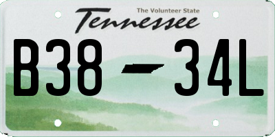 TN license plate B3834L