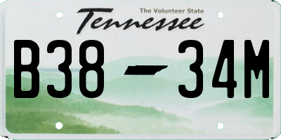 TN license plate B3834M