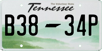TN license plate B3834P