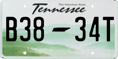 TN license plate B3834T