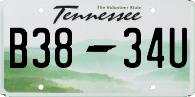TN license plate B3834U