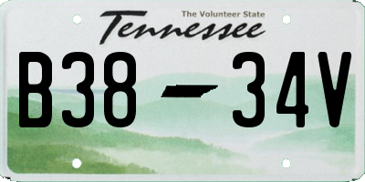 TN license plate B3834V