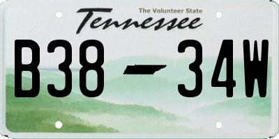 TN license plate B3834W