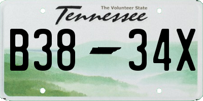 TN license plate B3834X