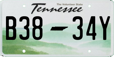TN license plate B3834Y